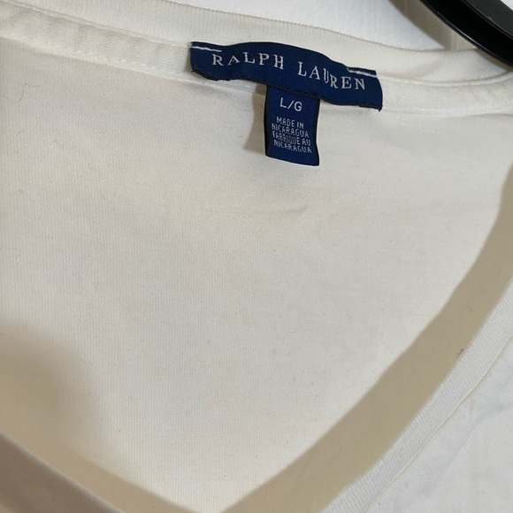 Ralph Lauren white v-neck tee - Picture 3 of 5